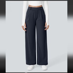 HALARA Navy Wide-Leg Pants
